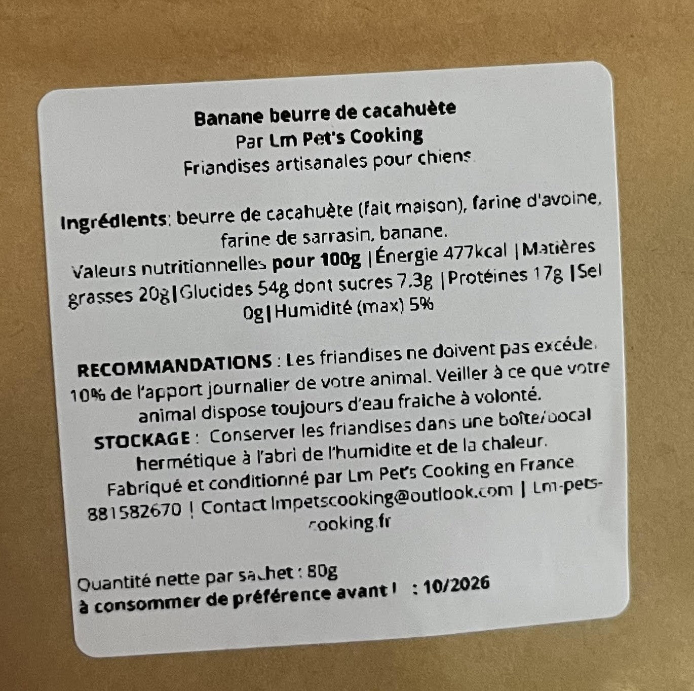 Biscuit Croc Méchant – Banane & Beurre de Cacahuète
